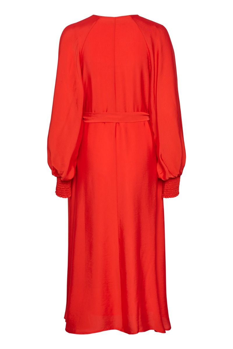 Gestuz -  Kjole - Luella Long Wrap Dress - Red Alert
