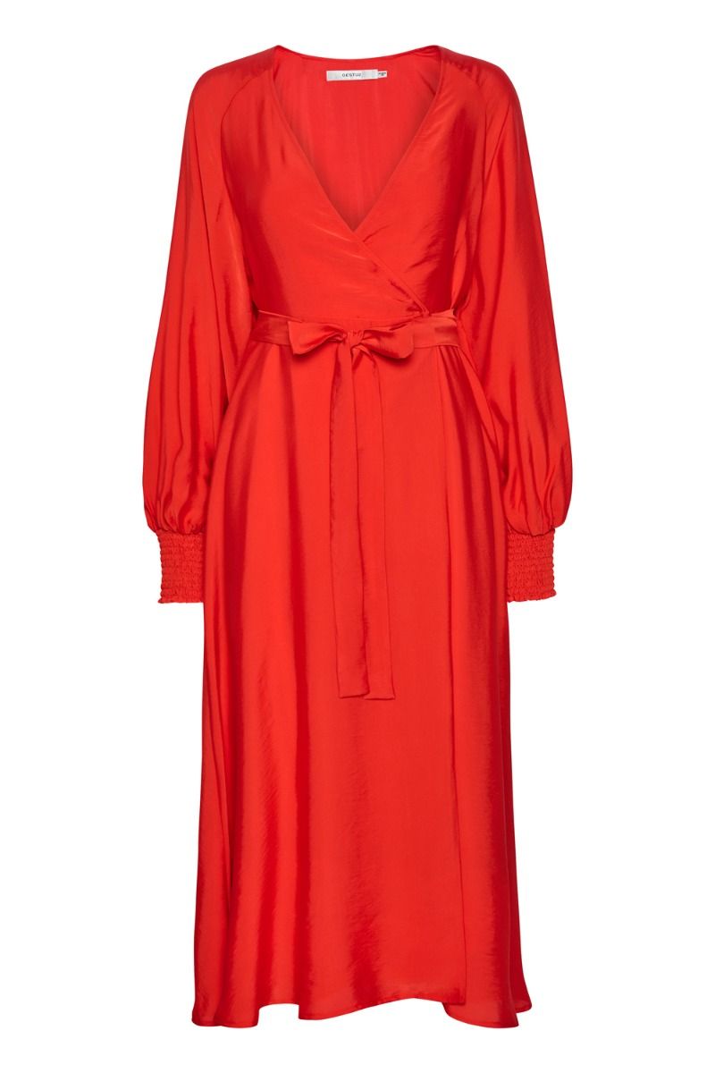 Gestuz -  Kjole - Luella Long Wrap Dress - Red Alert