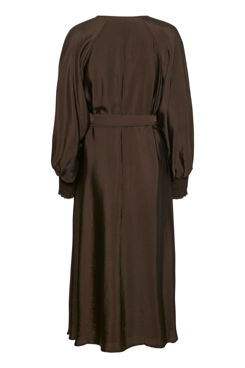 Gestuz - Kjole - Luella Wrap Dress - Coffee Bean