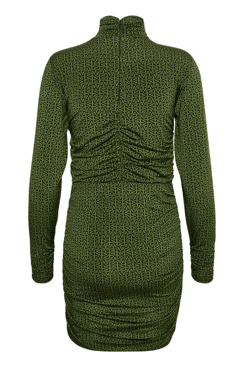 Gestuz - Kjole - Milia Dress - Green/Black Logo