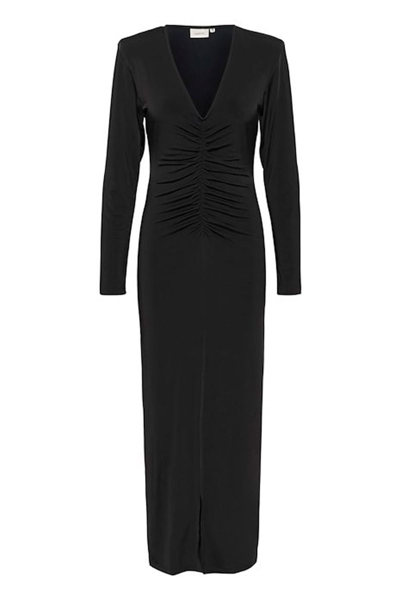 Gestuz - Kjole - OdaGZ LS Long Slit Dress - Black