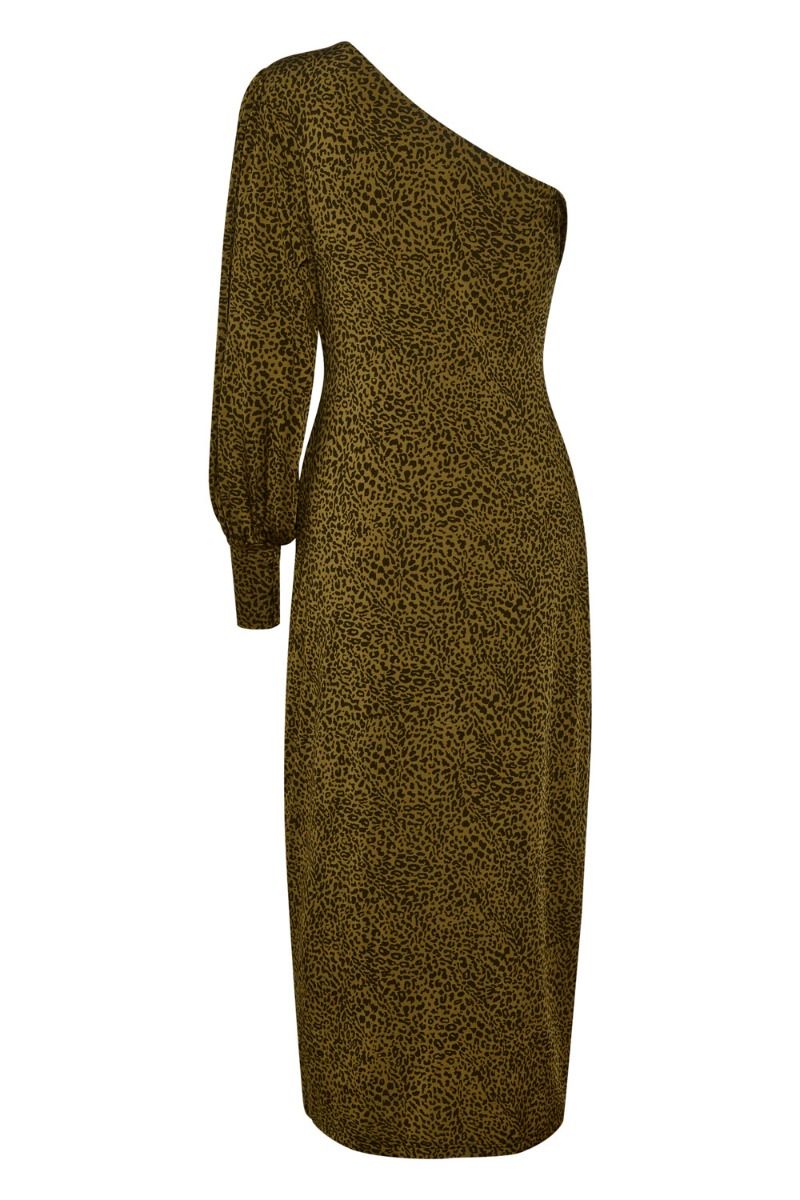 Gestuz - Kjole - OdaGZ P One Shoulder Dress - Butternut Leo