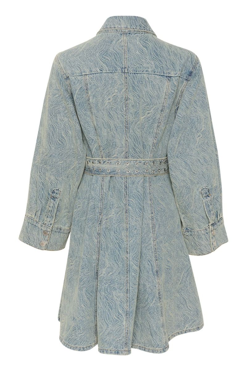 Gestuz - Kjole - GiannaGZ Short Dress - Blue/white marble