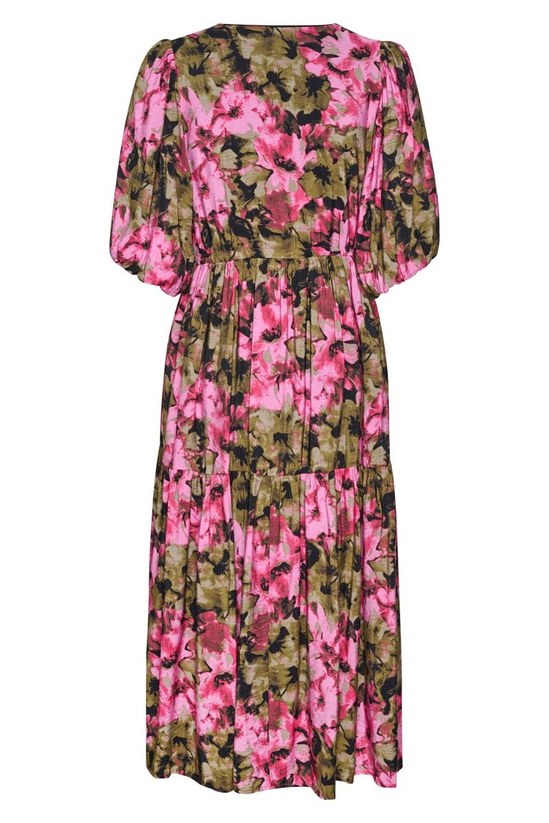Gestuz - Kjole - Taralyn Wrap Dress - Artistic Pink Flower