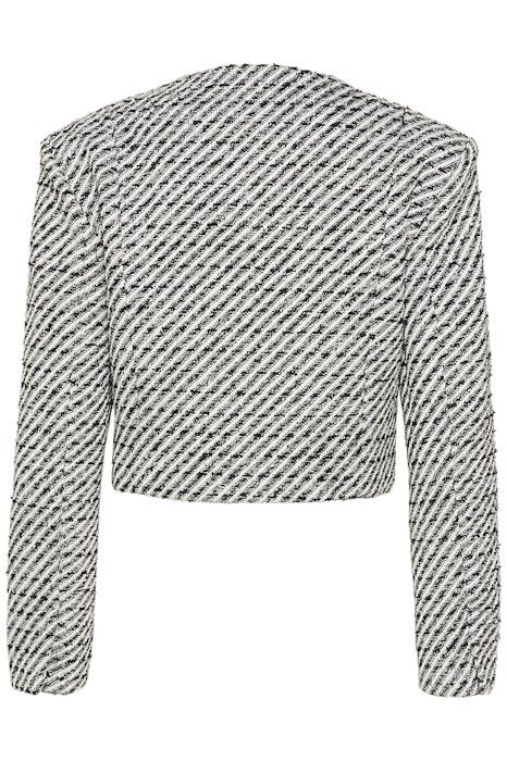 Gestuz - Jakke - AmilinaGZ Jacket - Blacknwhite Lurex Twill