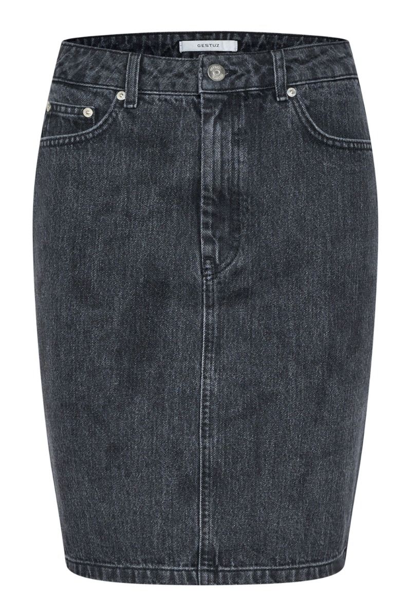 Gestuz - Nederdel - Dena HW Mini Skirt - Washed Black