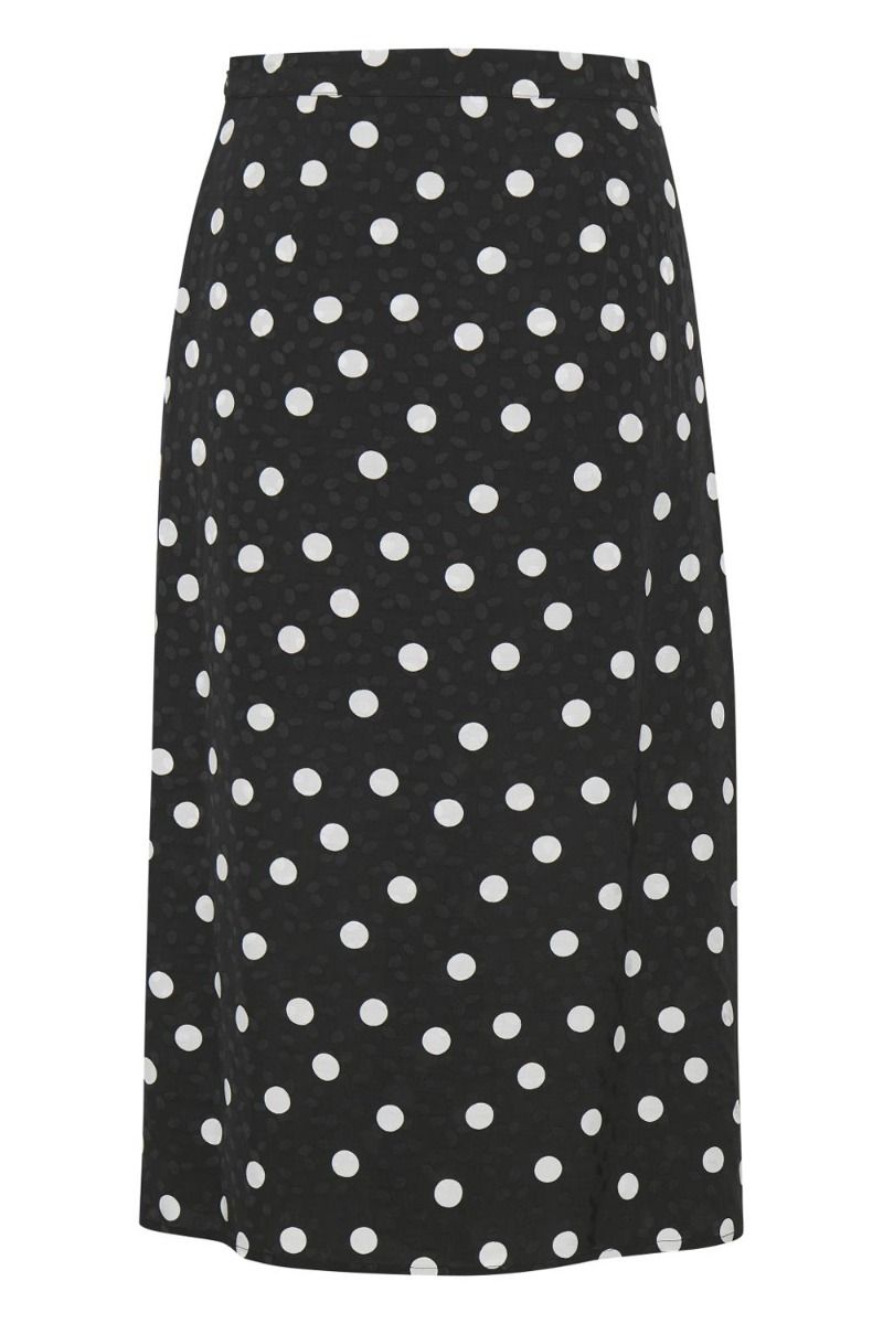 Gestuz - Nederdel - Fjola Skirt - Black w/Grey Dot