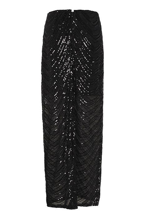 Gestuz - Nederdel - GliraGZ HW Long Skirt - Black Sequins