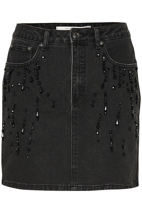 Gestuz - Nederdel - SimilinaGZ Short Skirt - Dark Grey Washed