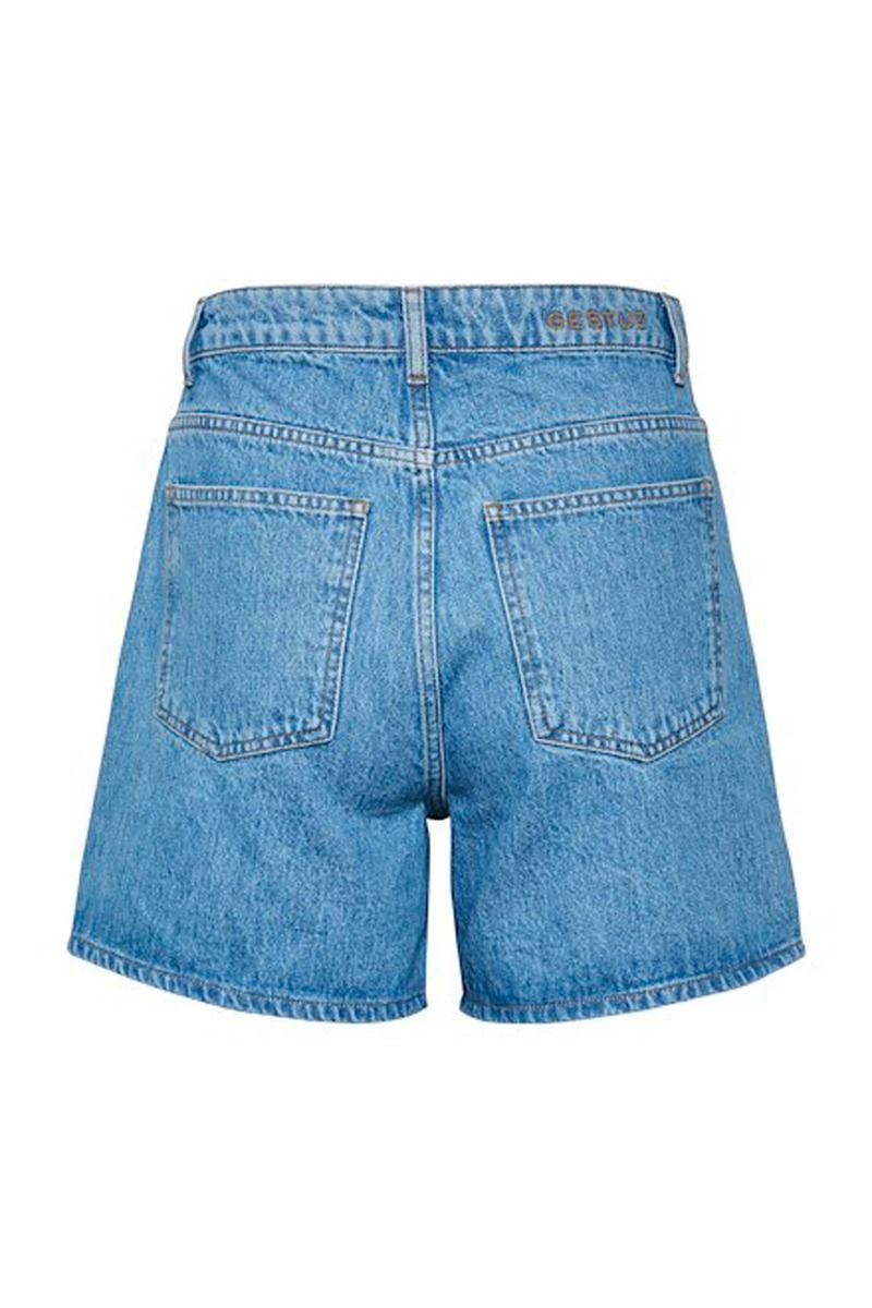 Gestuz - Shorts - Dena HW Shorts - Washed Mid Blue
