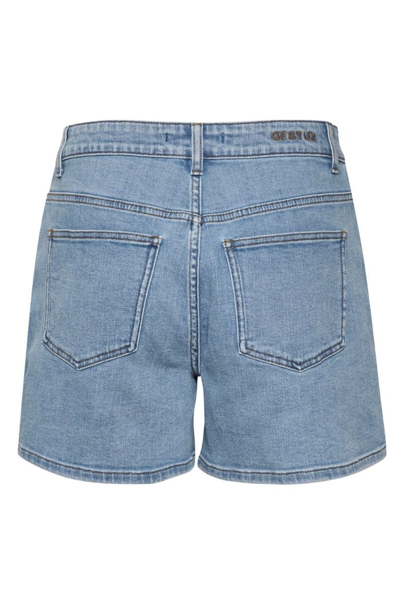 Gestuz - Shorts - MoniqGZ MW Shorts - Washed Mid Blue