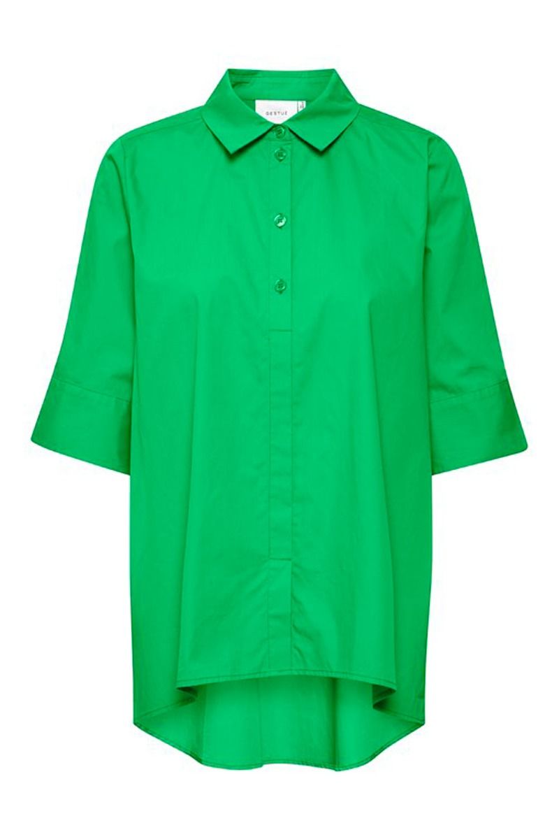 Gestuz - Skjorte - Avali SS Shirt - Green Bee