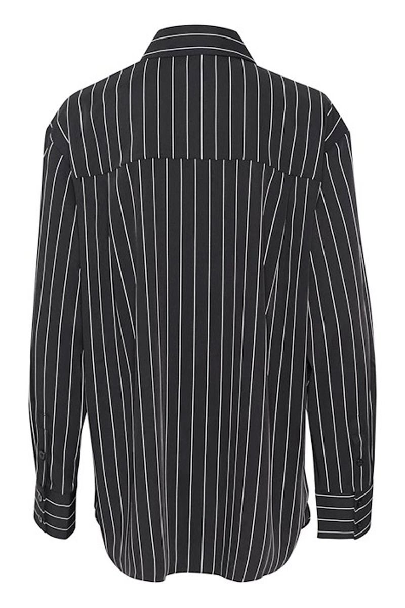Gestuz - Skjorte - FrylaGZ P LS Shirt - Black Pinstripe