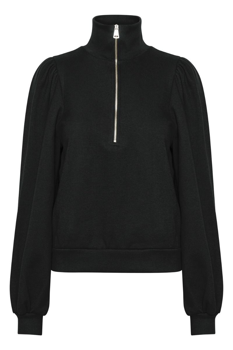 Gestuz - Sweat - Nankita Zipper Sweatshirt - Black