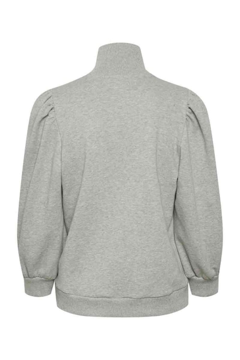 Gestuz - Sweat - Nankita Zipper Sweatshirt - Light Grey Melange