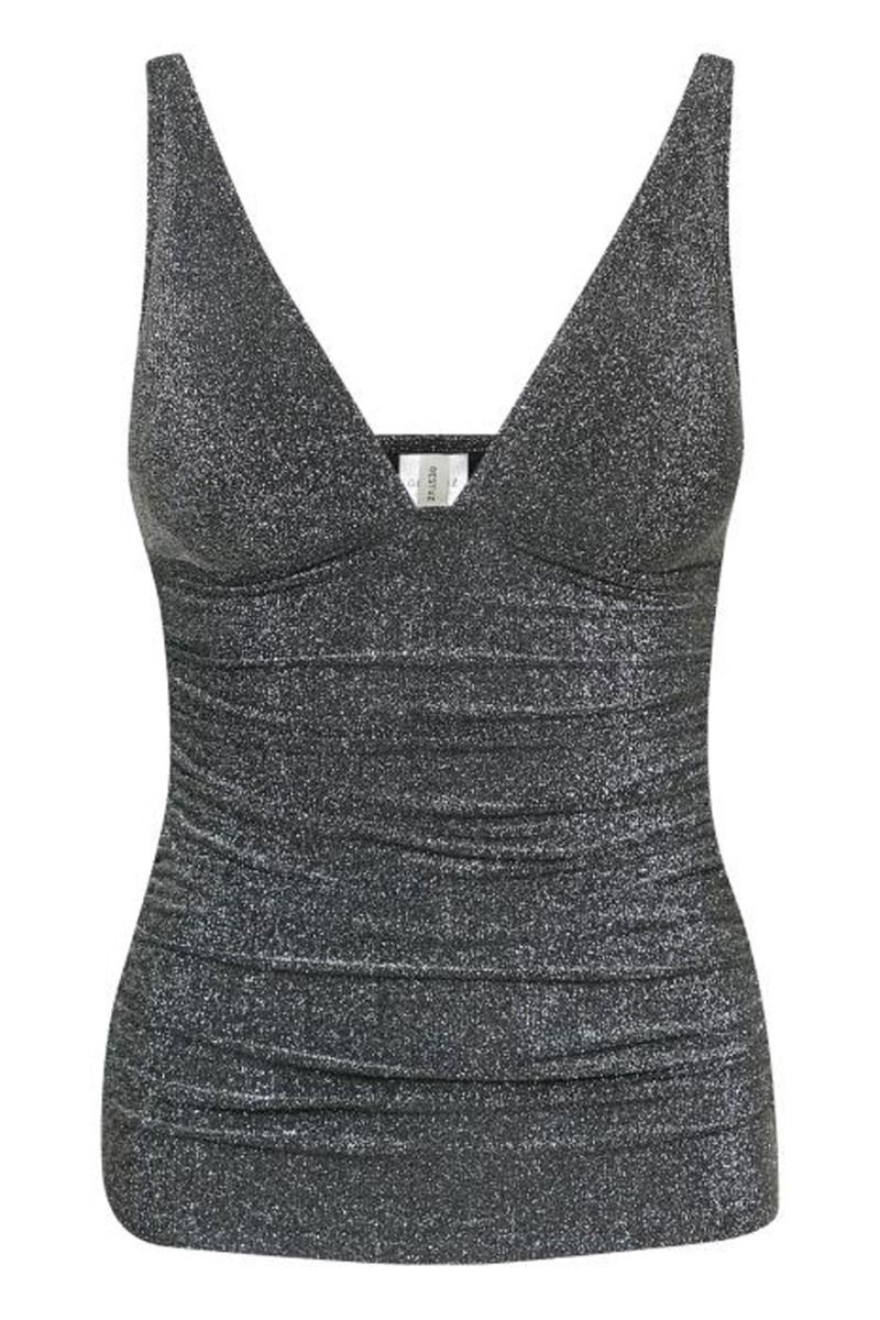 Gestuz - Top - Dalene Strap Top - Black/Silver