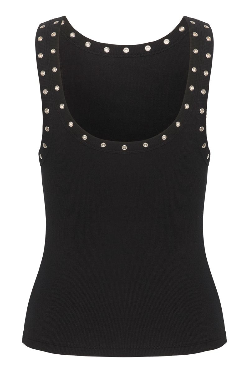 Gestuz - Top - DrewGZ Eyelet Tank Top - Black
