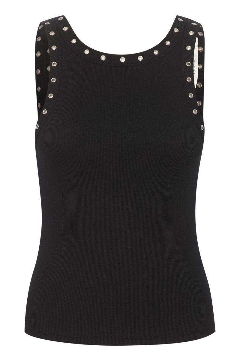 Gestuz - Top - DrewGZ Eyelet Tank Top - Black