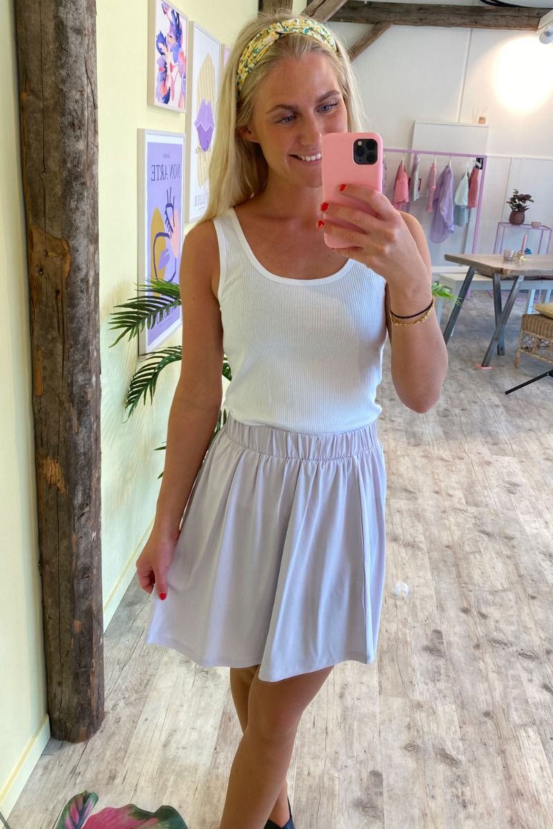 Gestuz - Top - Rolla 2.0 U-neck Tank Top Bright - White