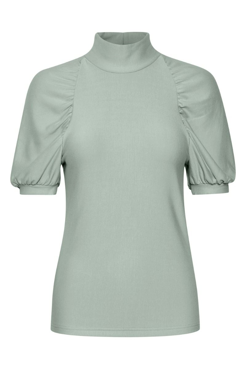 Gestuz - T-shirt - Rifa GZ ss Turtleneck - Slate Gray