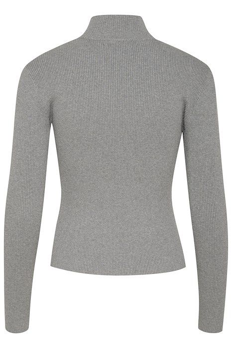 Gestuz - Bluse - YasmiaGZ Zipper Pullover - Grey Melange