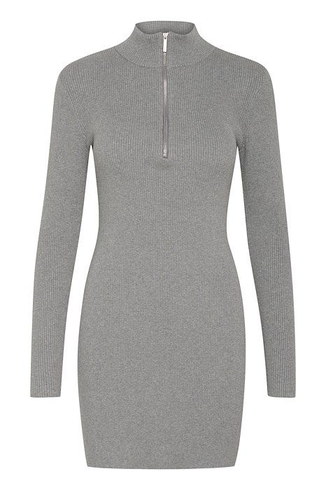 Gestuz - Kjole - YasmiaGZ Zipper Short Dress - Grey Melange