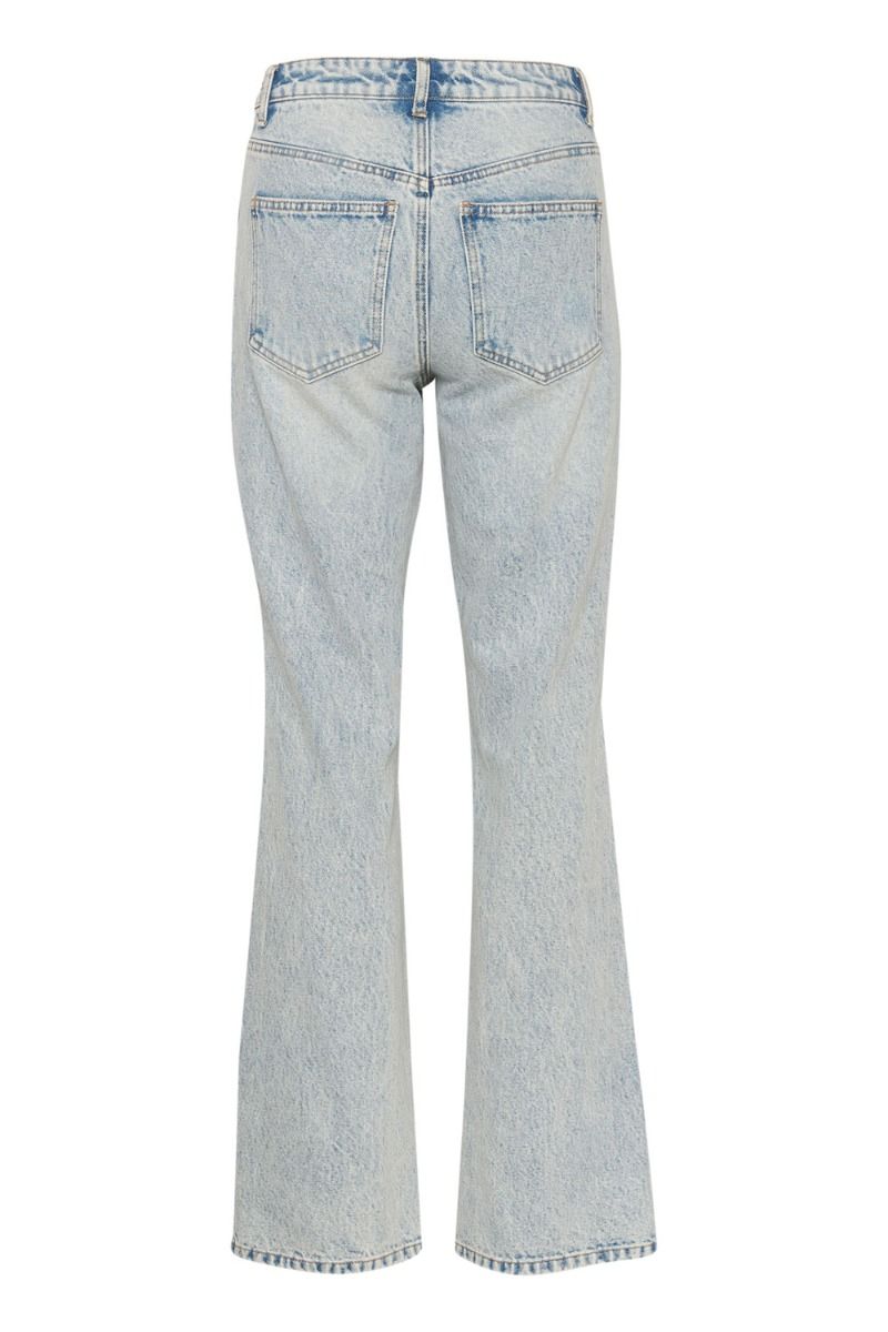 Gestuz - Jeans - AcidaGZ HW Straight Jeans - Light Blue Acid Wash