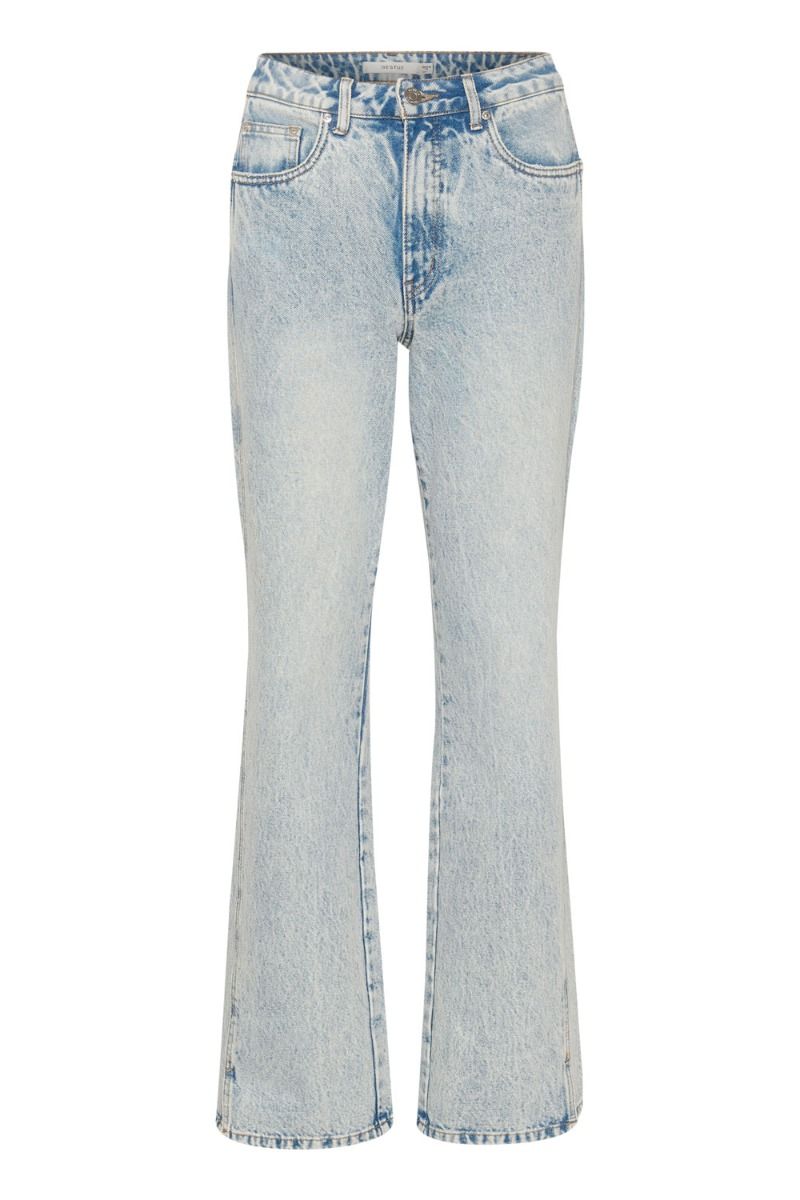 Gestuz - Jeans - AcidaGZ HW Straight Jeans - Light Blue Acid Wash