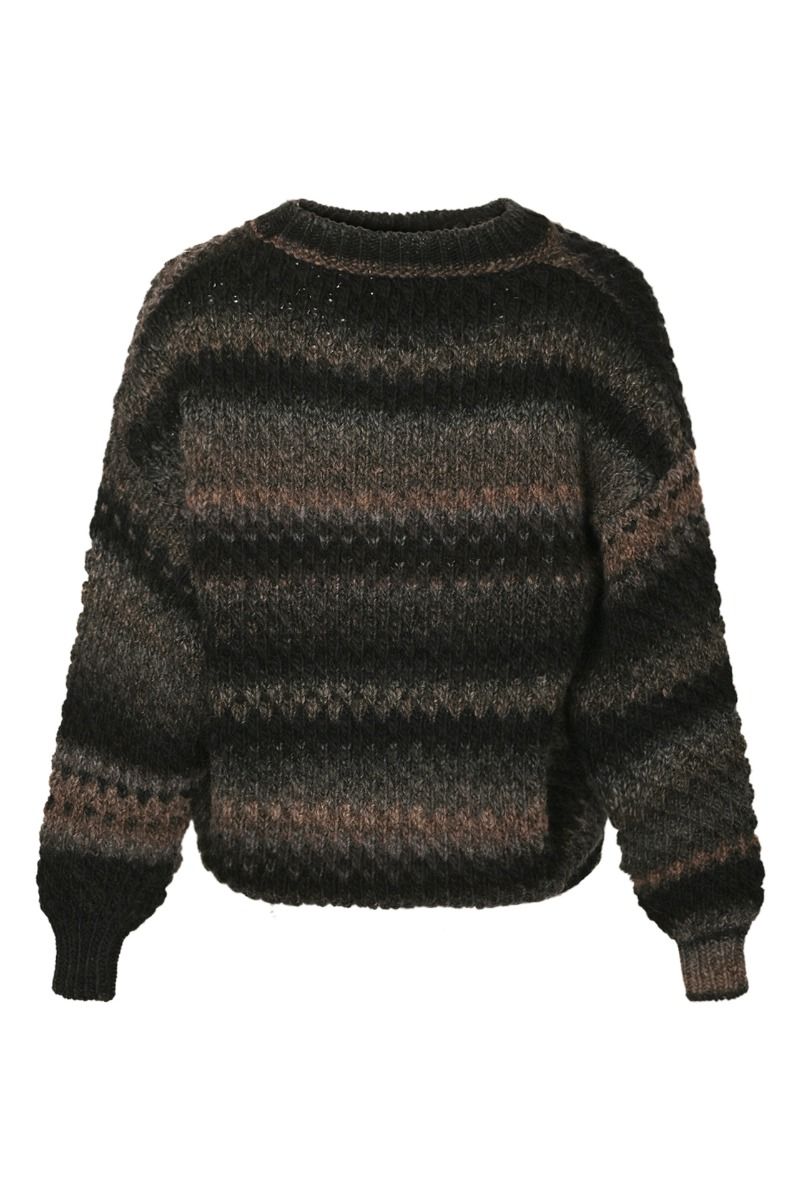 Noella - Strik - Gio Knit Sweater - Brown Grey Mix