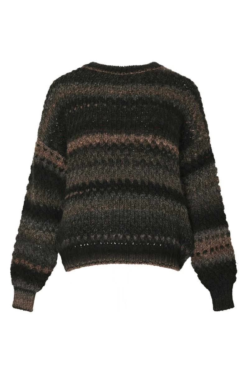 Noella - Strik - Gio Knit Sweater - Brown Grey Mix