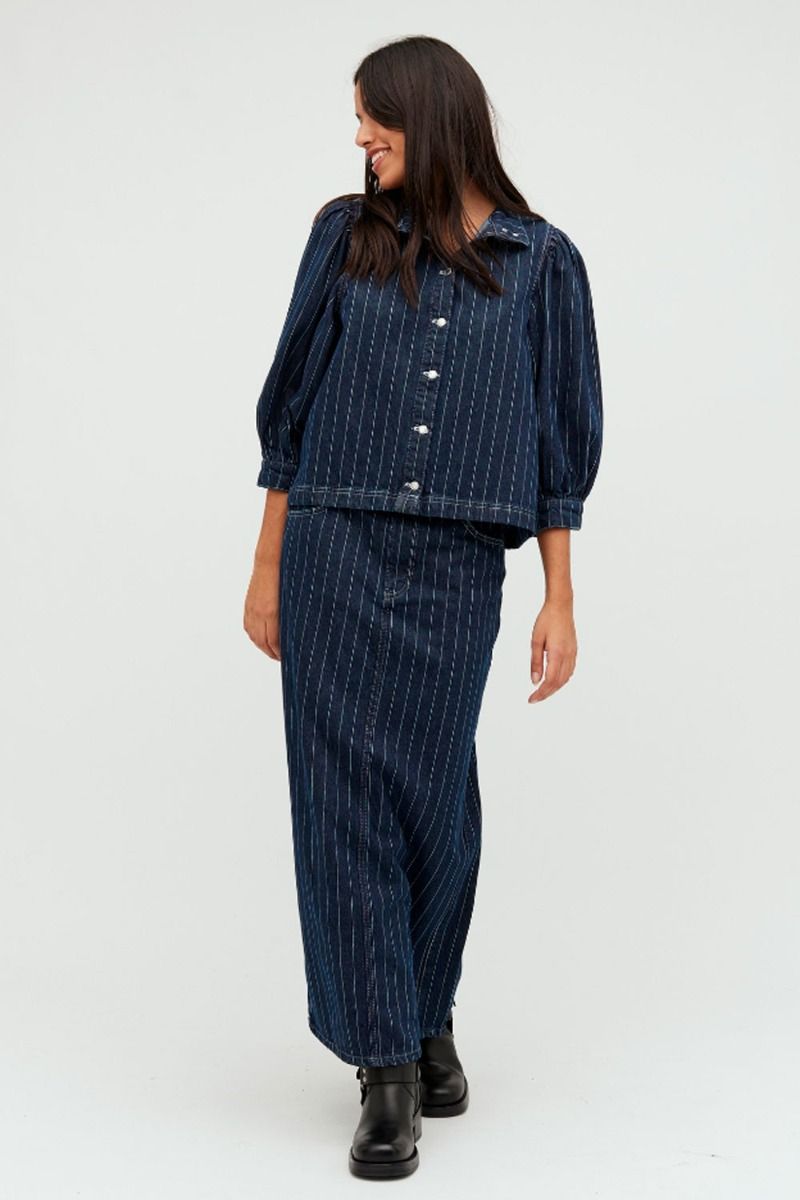 Global Funk - Nederdel - Joance-G - Navy Pinstripe 