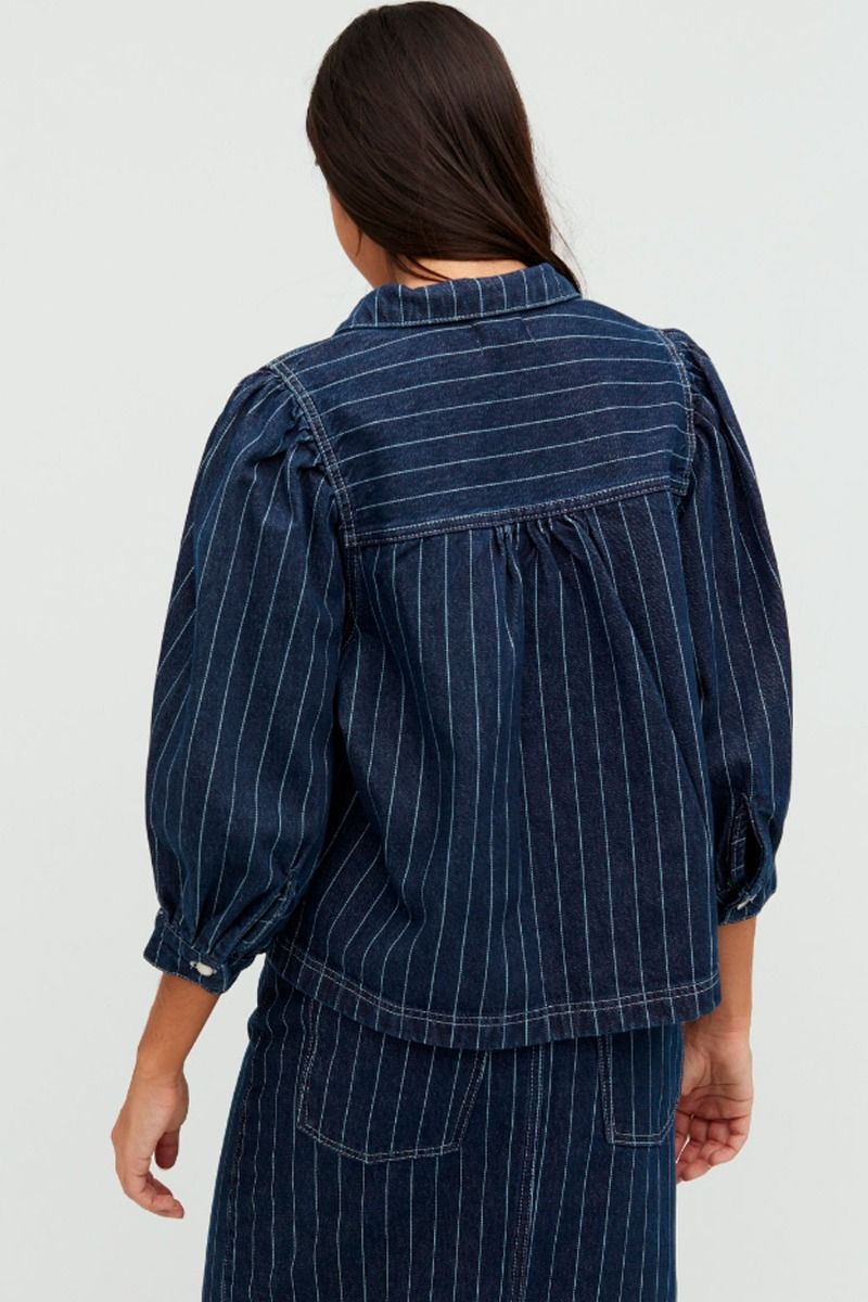 Global Funk - Skjorte - Nanaya-G Shirt - Navy Pinstripe 