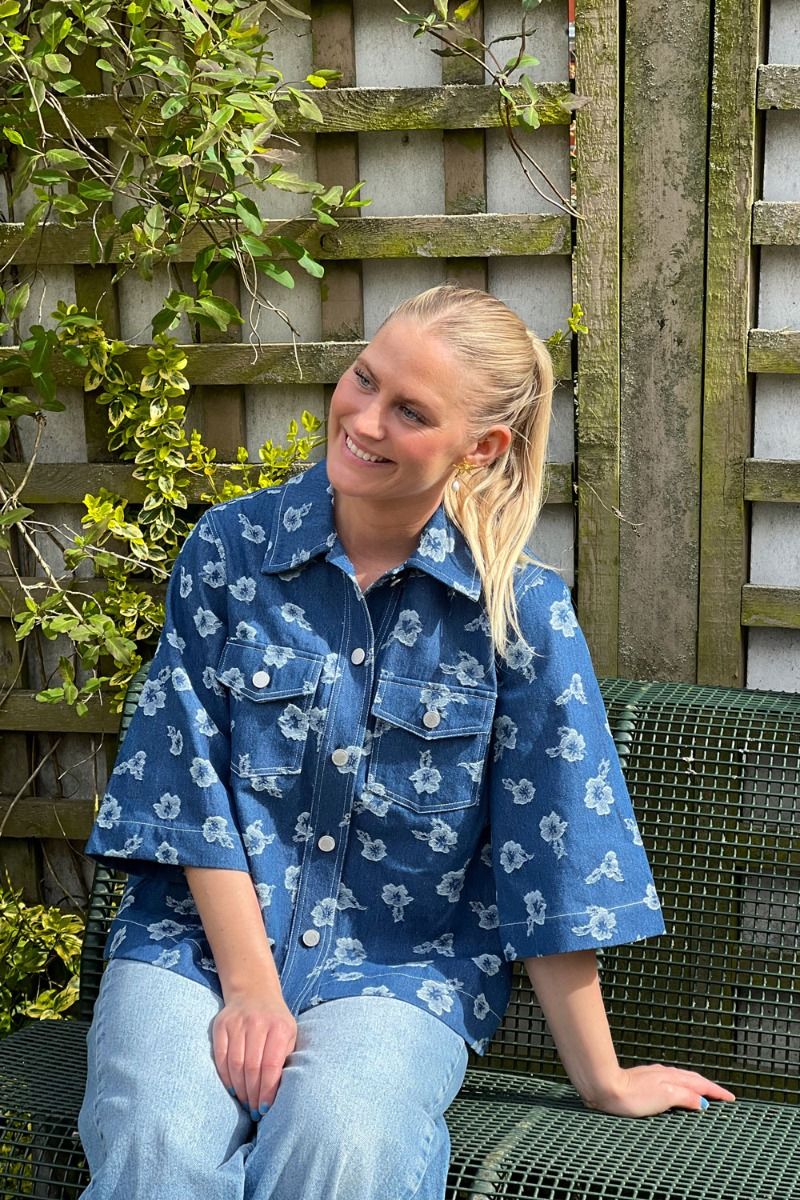 Global Funk - Skjorte - Aulera-G - Blue flower