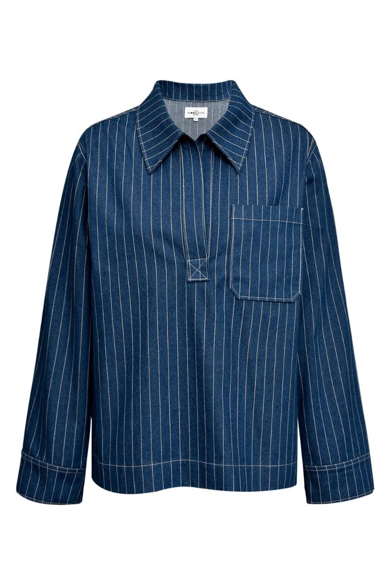 Global Funk - Skjorte - Maitana-G - Blue stripe