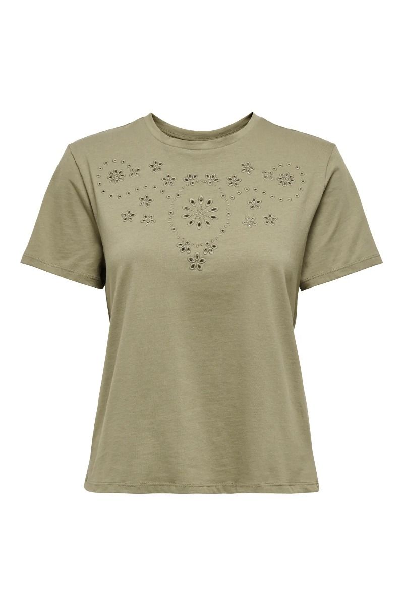 JDY - T-shirt - Cif S/S Broderie Anglaise Top - Mermaid