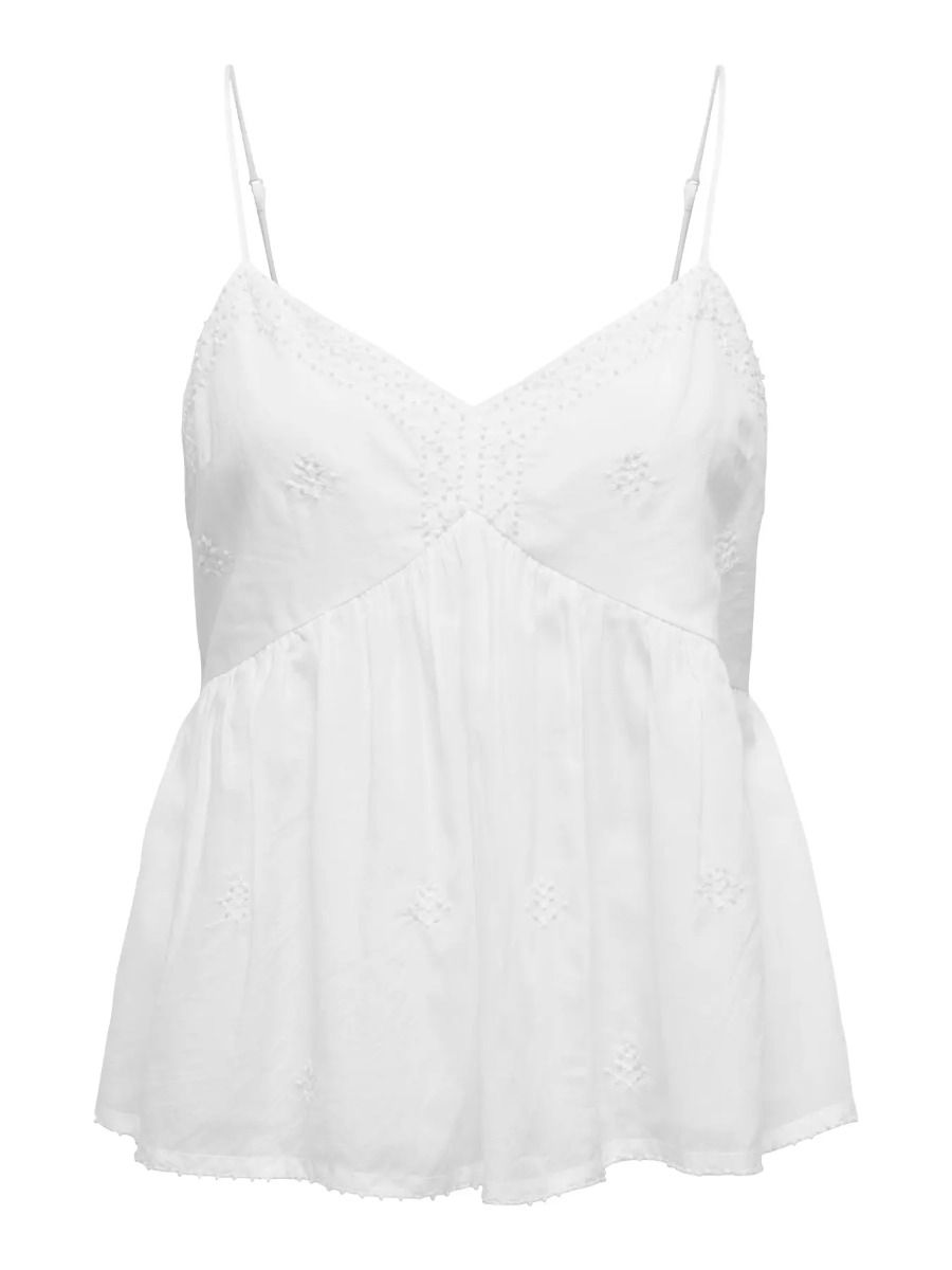 JDY - Top - Ofelia Strap Bead Top - Cloud Dancer