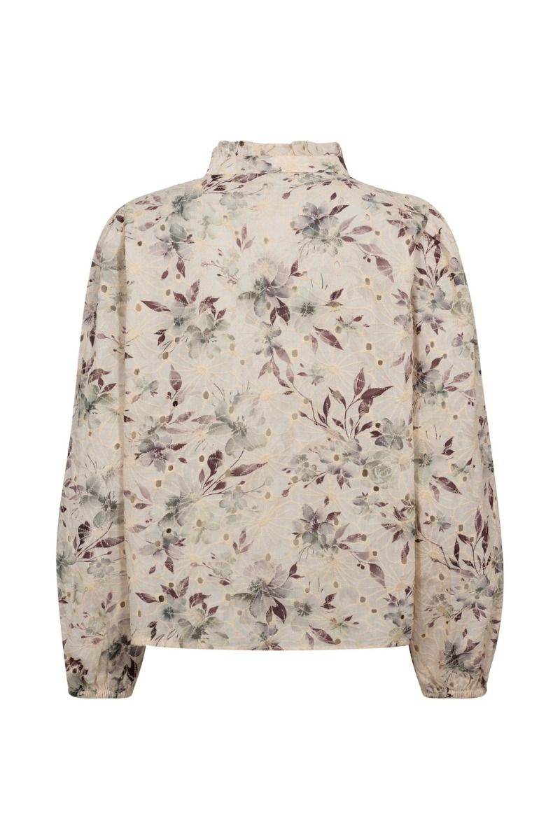 A-View - Bluse - Grete Blouse - Off white/Dusty green