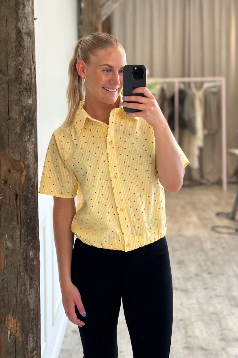 Sisters Point - Skjorte - Gufo-SH.SS - Yellow/Cream