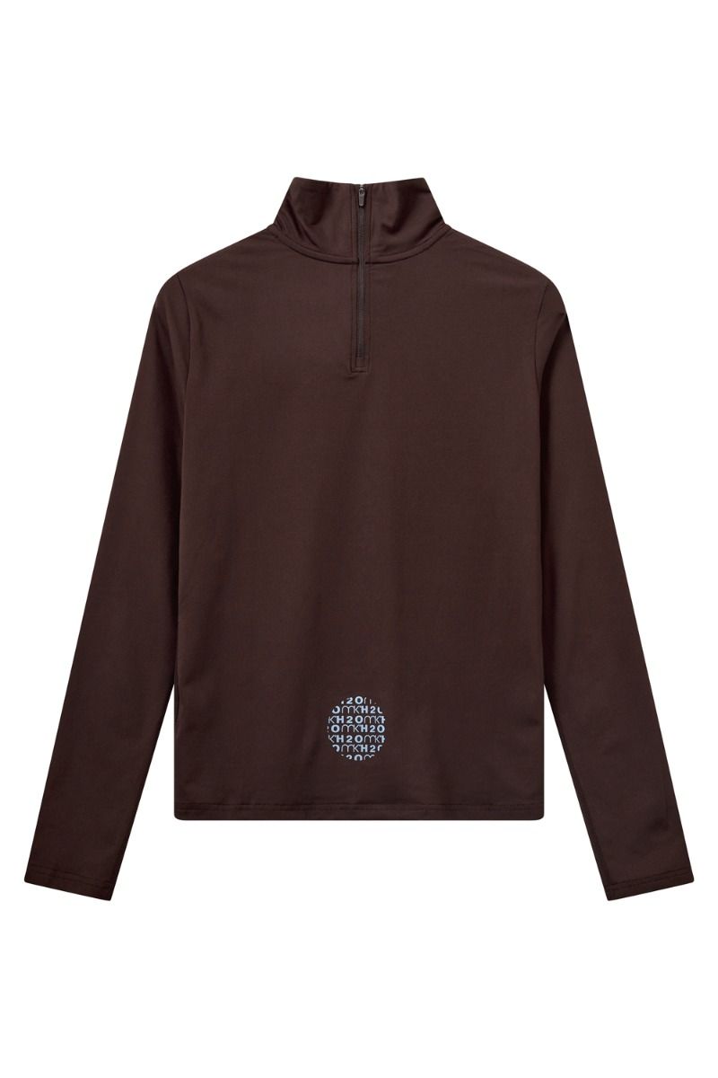 H2O - Bluse - R&D MKxH2O High Neck - Dark Brown