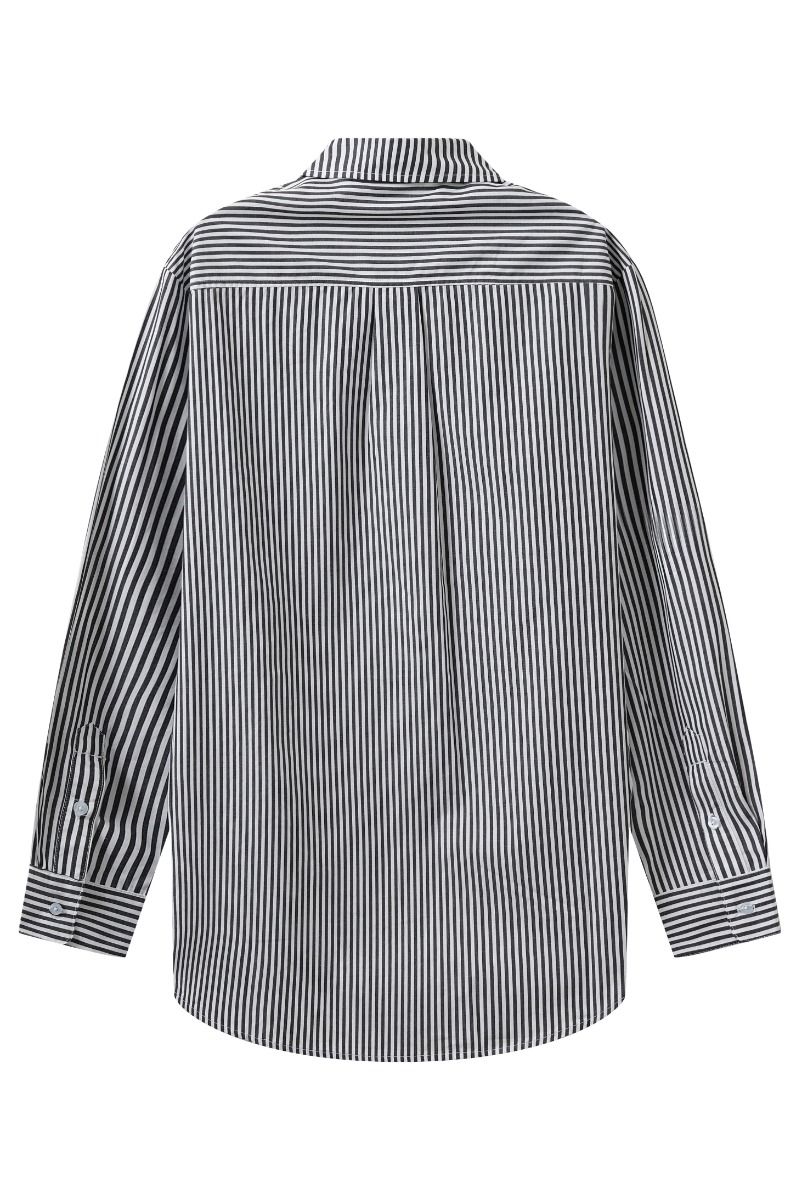 H2O - Skjorte Rønne Essential Pajamas L/S Shirt - Black/White Stripe