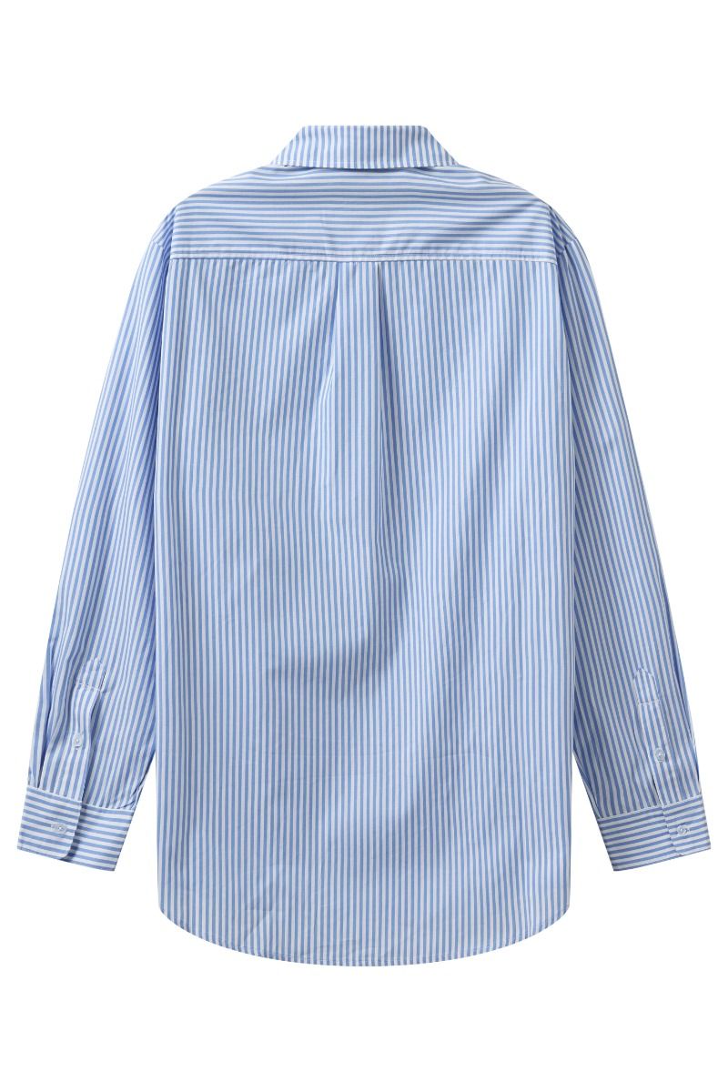 H2O - Skjorte - Rønne Essential Pajamas L/S Shirt - Blue/White Stripe