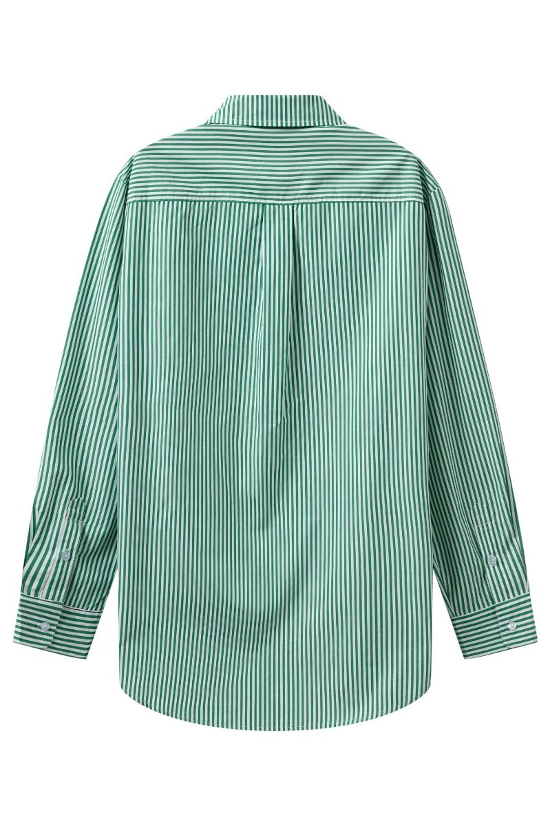 H2O - Skjorte - Rønne Essential Pajamas L/S Shirt - Green/White