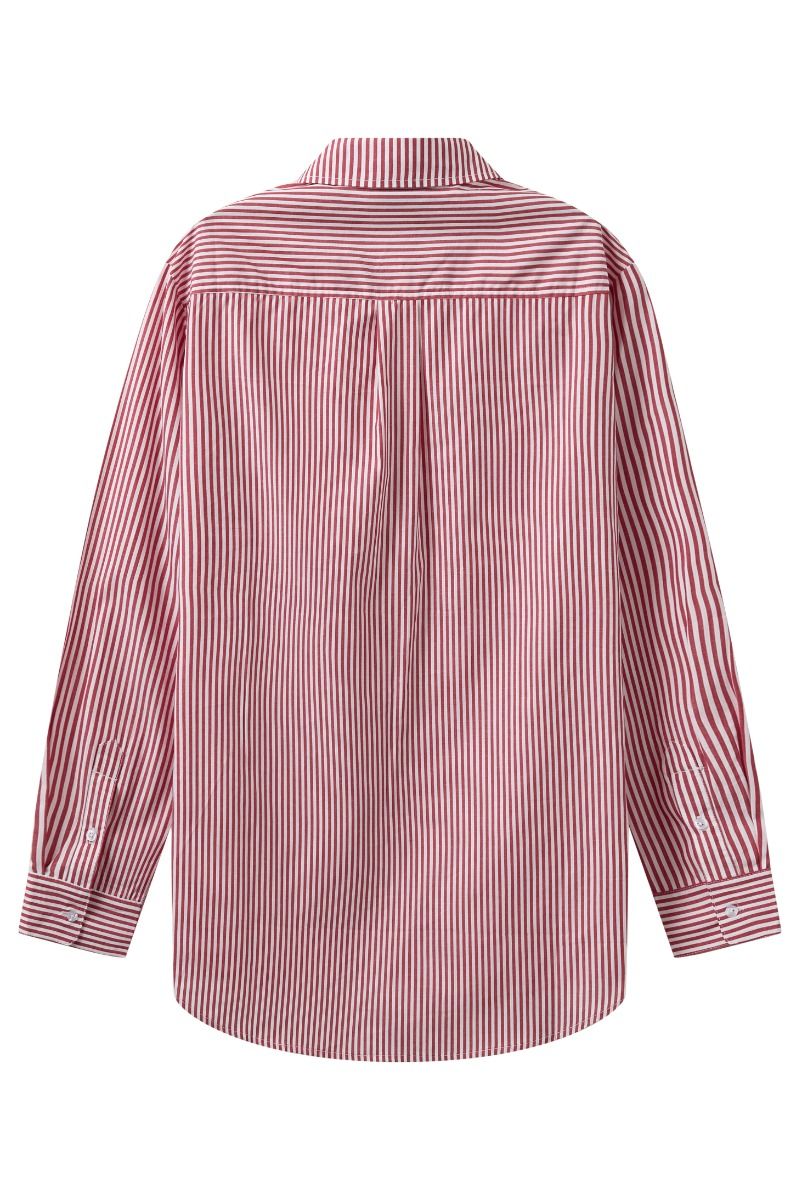 H2O - Skjorte - Rønne Essential Pajamas L/S Shirt - Red/White