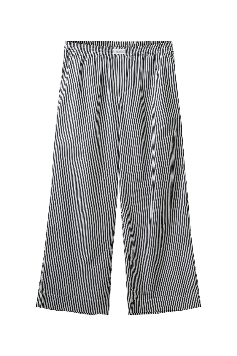 H2O - Bukser - Rønne Essential Pajamas Pants - Black/White Stripe