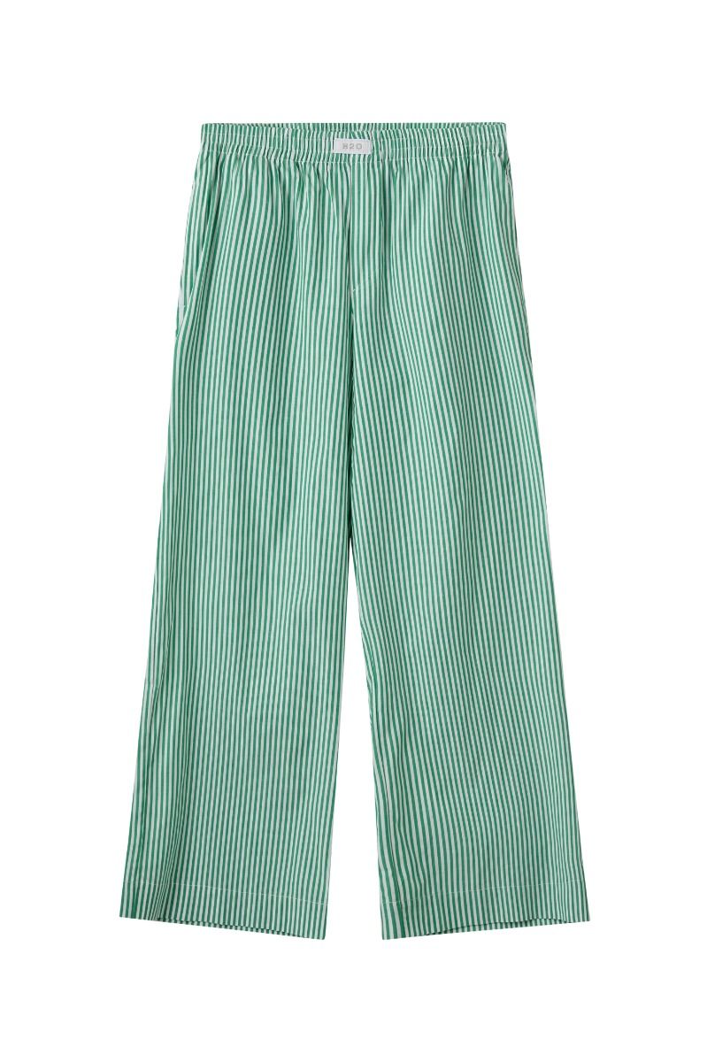 H2O - Bukser - Rønne Essential Pajamas Pants - Green/White