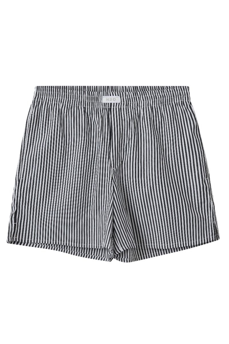 H2O - Shorts - Rønne Essential Pajamas Shorts - Black/White Stripe