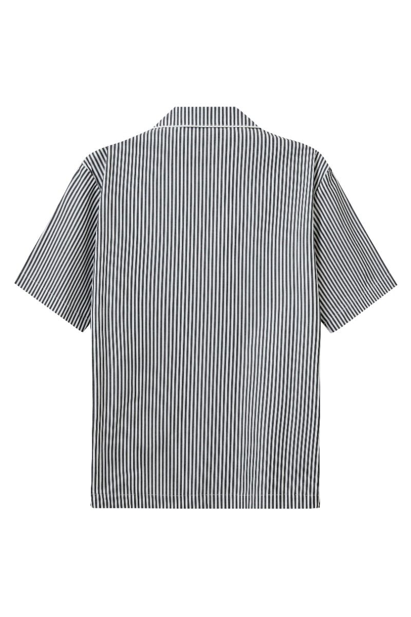 H2O - Skjorte - Rønne Essential Pajamas Shirt - Black/White Stripe