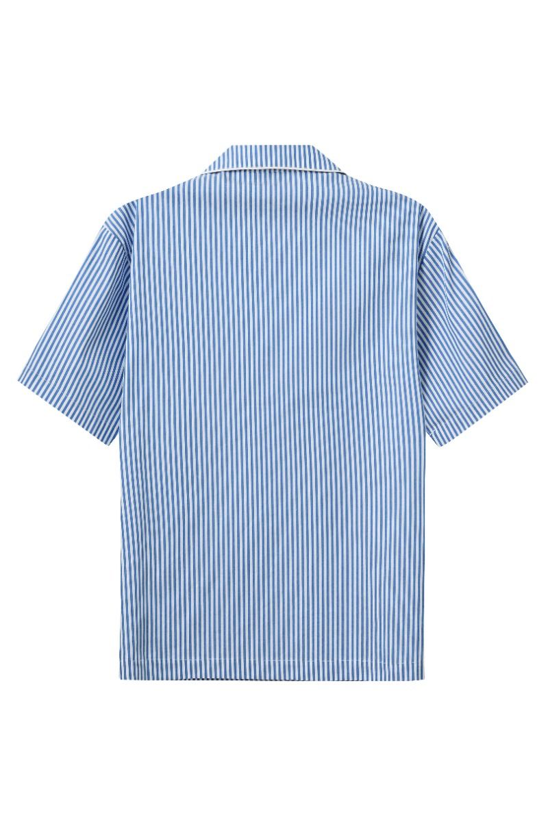 H2O - Skjorte - Rønne Essential Pajamas Shirt - Blue/White Stripe