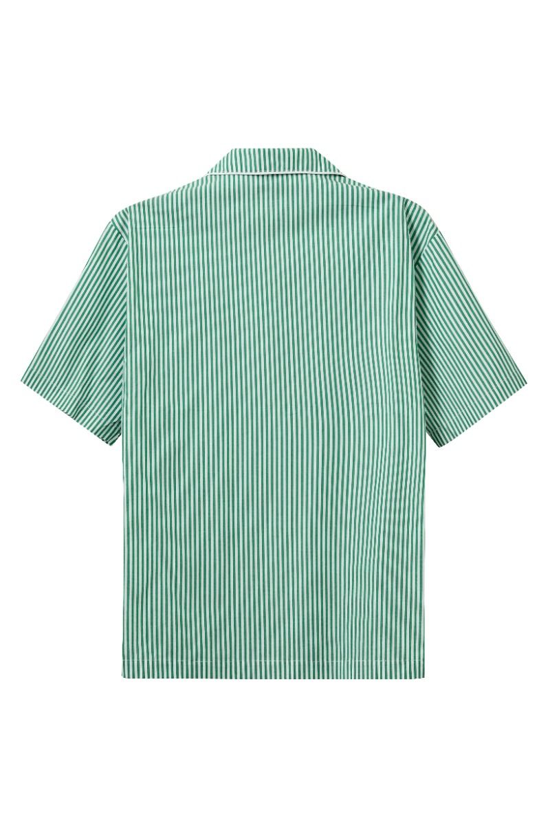 H2O - Skjorte - Rønne Essential Pajamas Shirt - Green/White