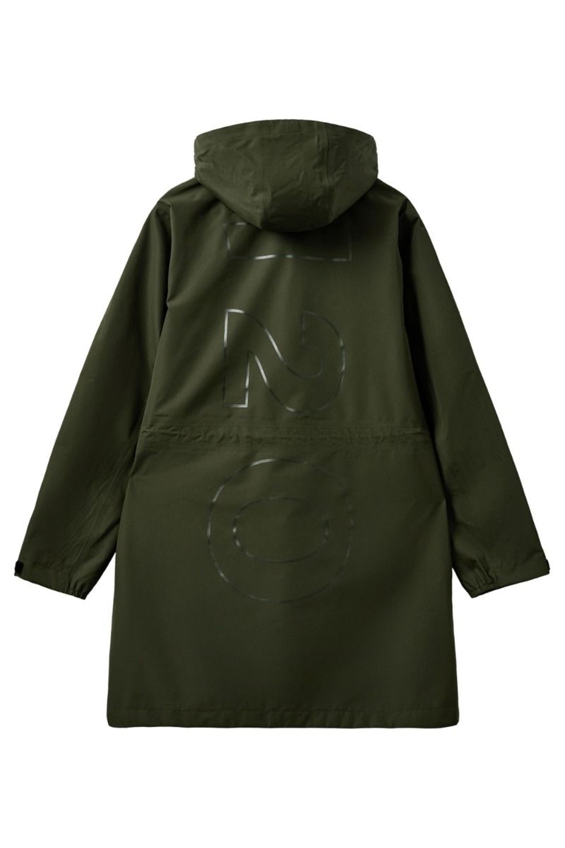 H2O - Regnjakke - Basic Rømø LW Rain Long Jacket - Army